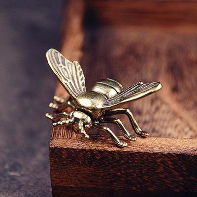 Bee Figurine Retro Housewarming Gift Craft Collectible Tea Pet Decorative Brass Statue