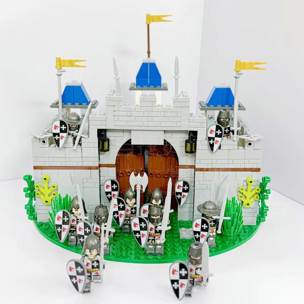 Kreative Mitte des Jahrhunderts Burg Militärfestung Moc Szene Zubehör Bausteine Steine Spielzeug Geschenke für Kinder