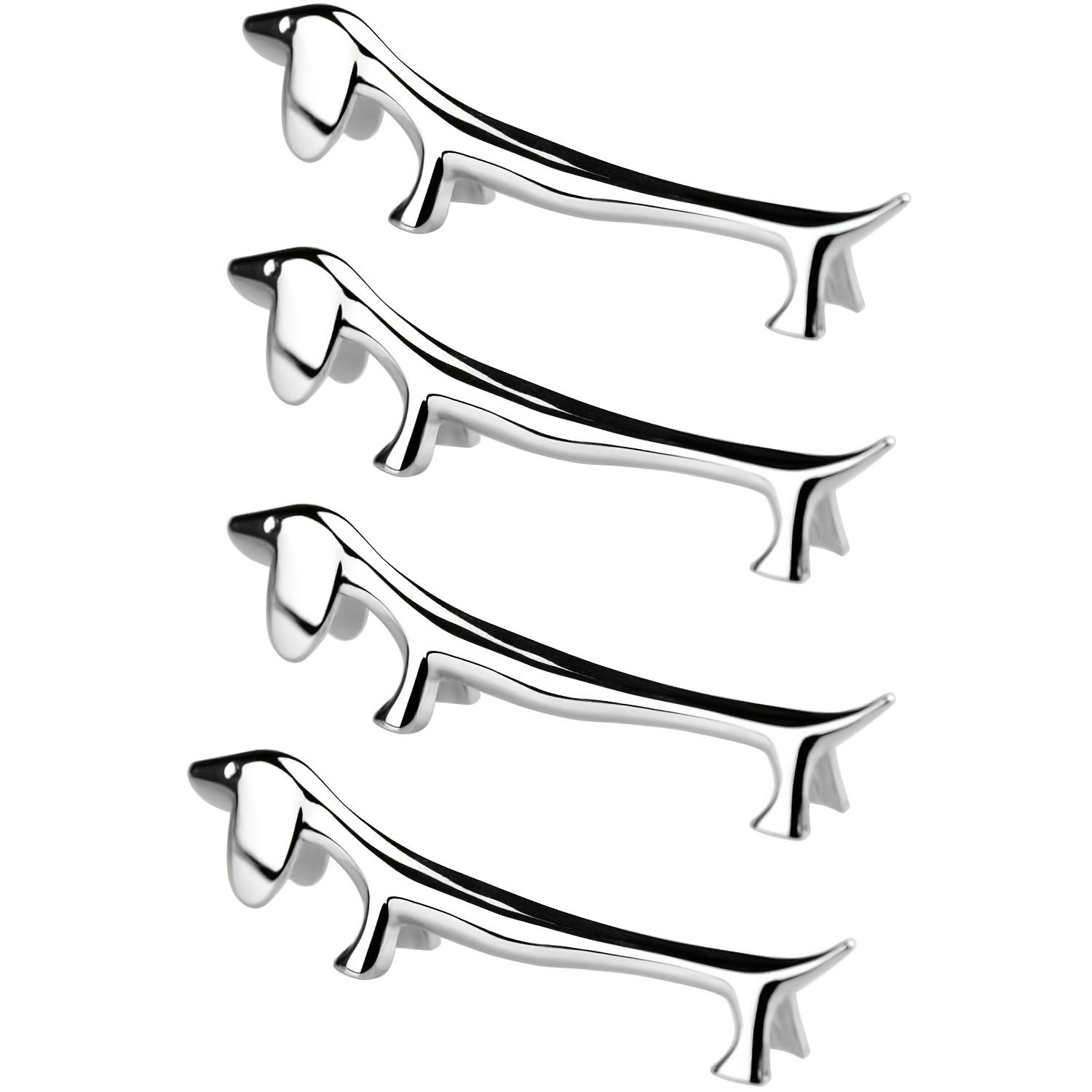 

[Steel Utensil Holders] 4pcs Stainless Steel Dog Utensil Holders | Zinc Alloy Cutlery Stand for Spoon Fork, Home Kitchen Table Decor Accessory 4pcs