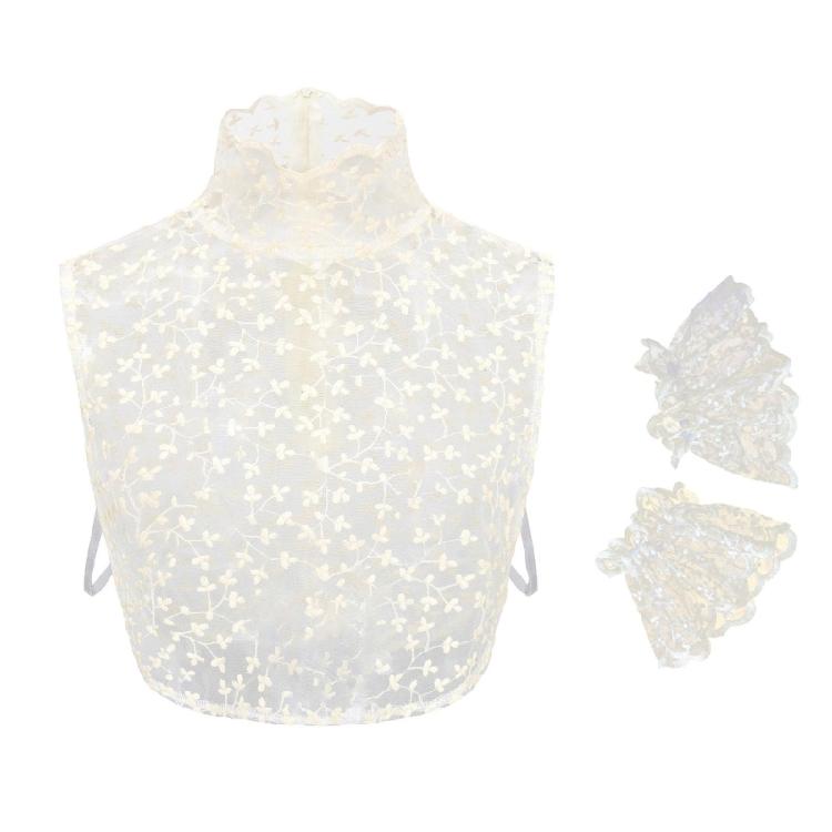 Fashion Versatile Wristband and Detachable Collar Set Shawl Versatile Lapel Detachable Collar Shawl for Dress Shirt