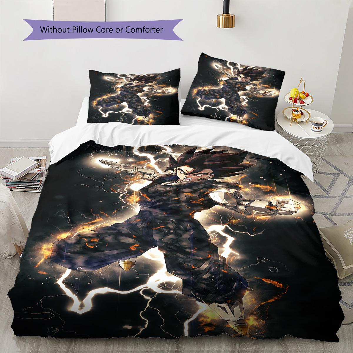 

Dragon Ball Master Bedroom Bedding Set Soft Microfiber Duvet Cover with Pillowcases 135x200cm