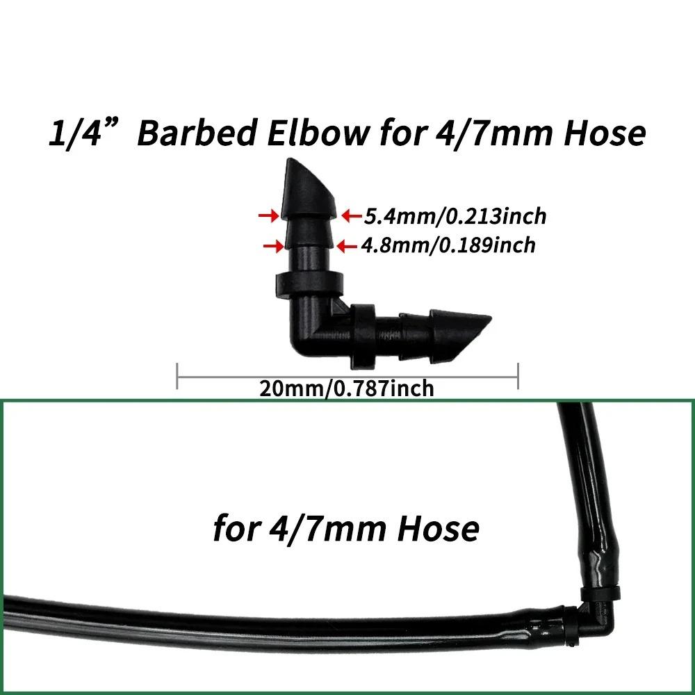 400/200PCS Garden Irrigation Joint Drip Irrigation Barbed Connectors, Universal Barbed Tee Fittings , Fits 1/4 Inch Drip Tubing (4/7Mm Tee Pipe)
