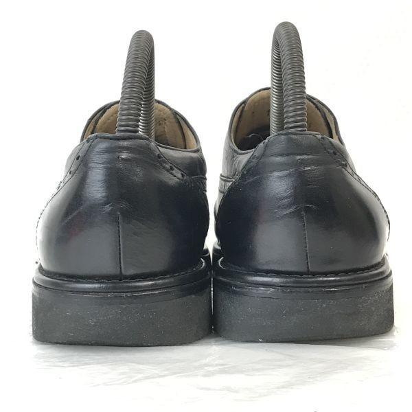 Vintage/LANCEL POLO CUP/Leather Full Brogue Wingtip Shoes/24.5/Black/BLACK/Closed Lacing Business Dress Shoes(USED)