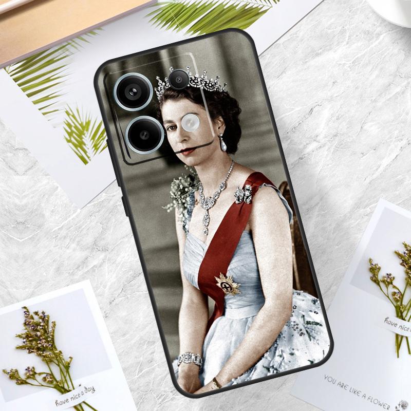 Queen Elizabeth II Case For Xiaomi Redmi Note 13 Pro 12 11 10 9 9S 10S 11S 12S Cover For Redmi 12C 9C 10C 13C