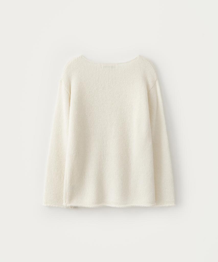 Sseomweeobeoteo Mohair Letter Long Sleeve Knit - Ivory