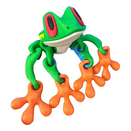 3D Printed Magnetic Frog Toy Movable Joints Frog Fridge Magnet Articulated Poseable Frog Model