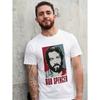Herren Bud Spencer Grafik-T-Shirt, Kurzarm Rundhals Baumwoll-T-Shirt mit Retro Pop-Art Porträt-Print für Lässige Tägliche Kleidung
