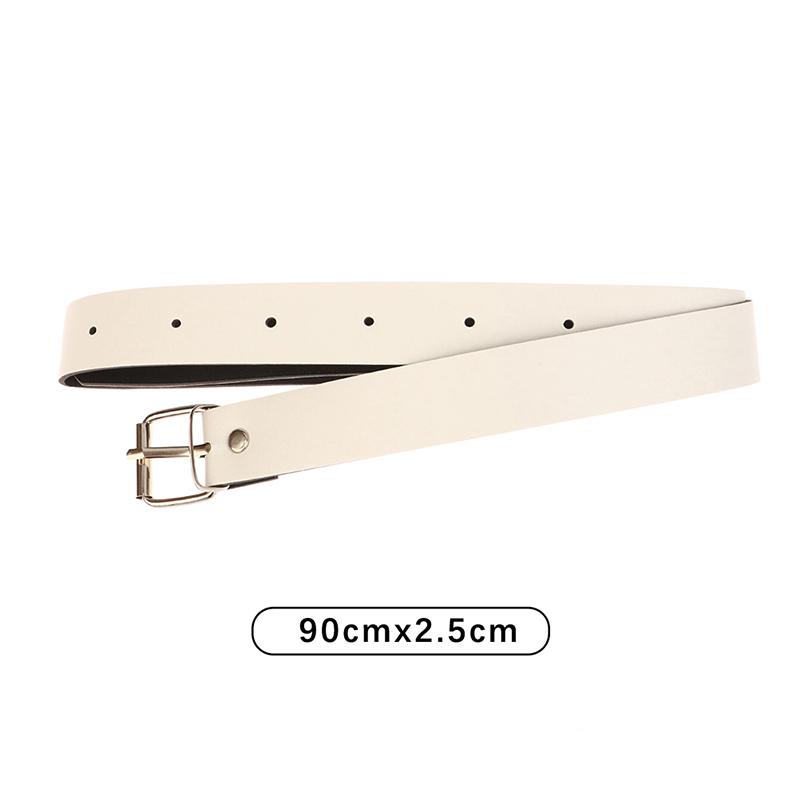

.1Pc 90CM/102CM Women Student Teenager Leather Belts For Jeans Pants Fashion Silver Buckle Ladies Dress Belt