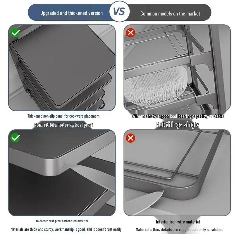 Faltbares Mehrschicht-Küchentopf-Aufbewahrungsregal