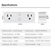 US Standard 10A Dual Wireless Smart Plug, Alexa-Compatible, Multi-functional WiFi Socket