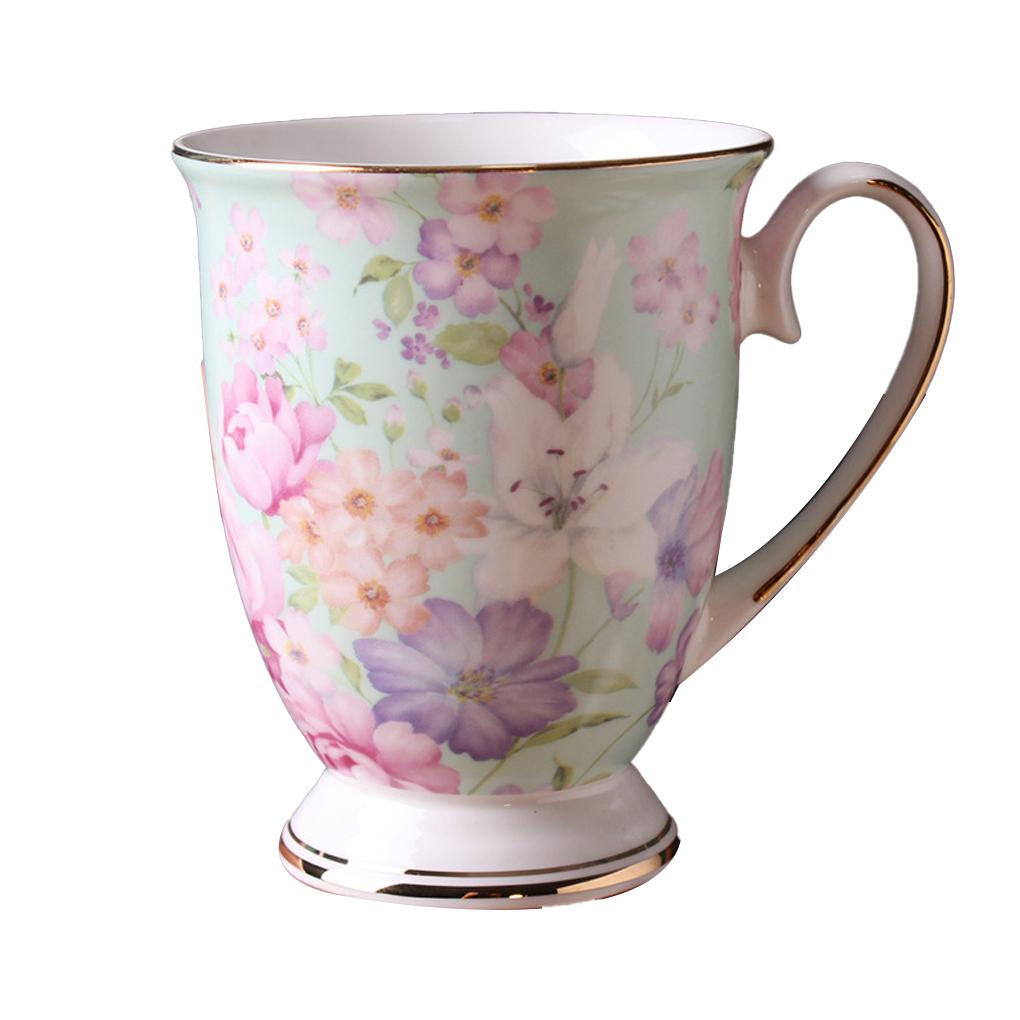 Flower Mug Coffee Milk Water Ceramic Mugs Cup Office Vintage Supplies