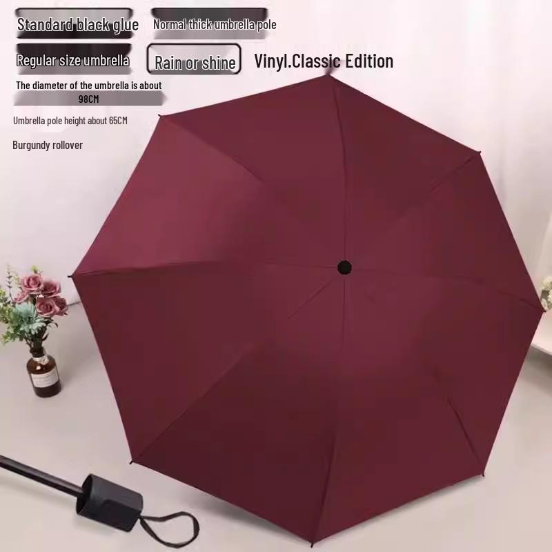 Extra-Large Three-Fold Umbrella for Men & Women - 12-Bone, Dual-Use for Sun & Rain, Fits Up To Three People