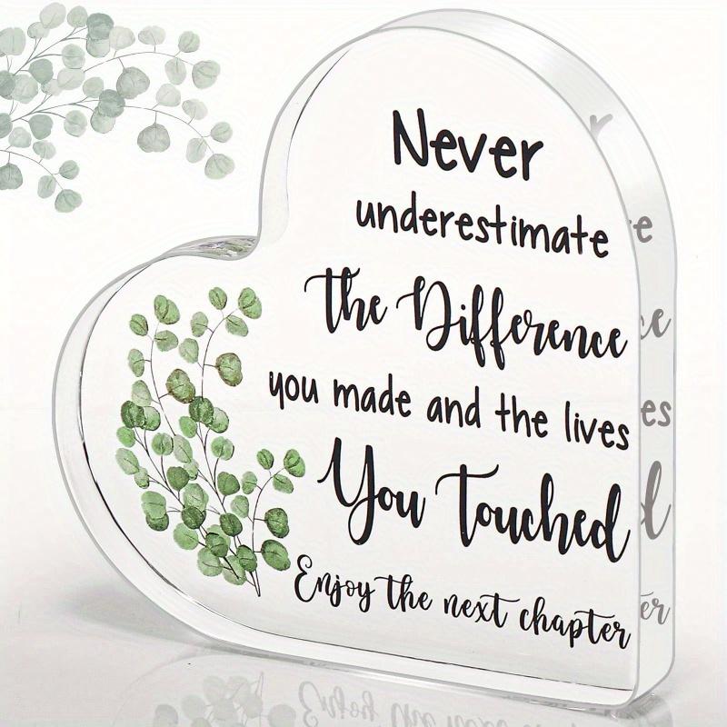 

Heart Acrylic Coworker Gift. Farewell or retirement sign for boss, colleague or new job. чистый