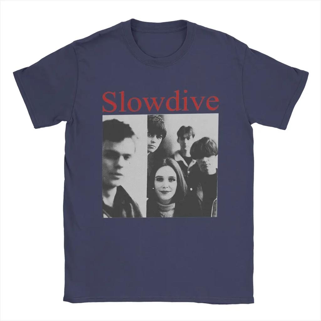 Slowdive 90-talls T-skjorte for menn 100% bomull avslappede T-skjorter mannskapshals T-skjorter kort ermet klær gave