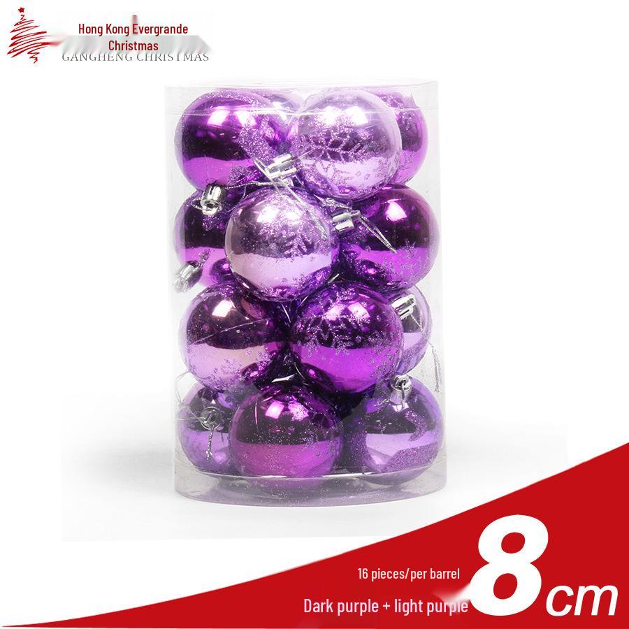 Set of 16 Painted Christmas Ball Ornaments - 4cm, 6cm, 8cm - Shiny Decorative Hanging Baubles