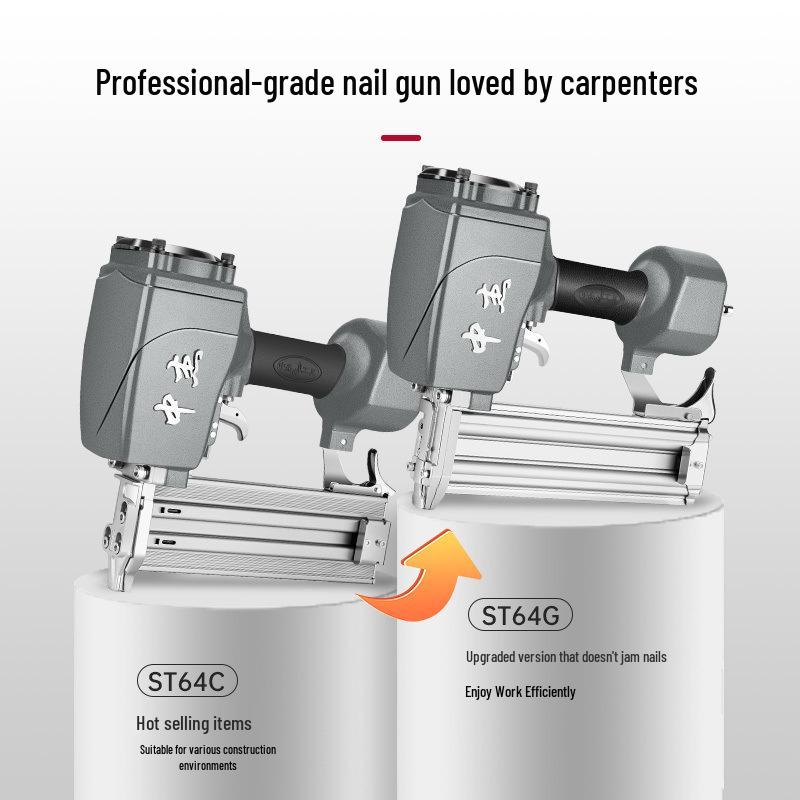 Zhongjie Pneumatic Brad Nailer - No Jam Woodworking Nail & Staple Gun