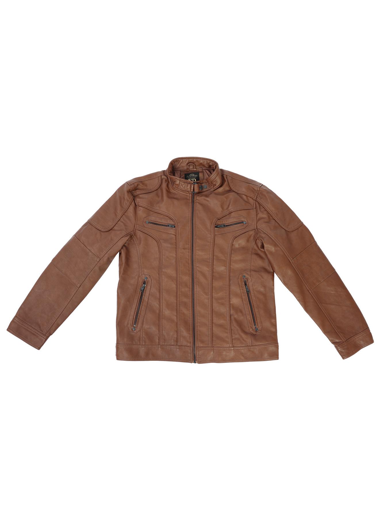 

Annual Cross-Border Special For Young Men S Pu Leather Jacket Autumn And Winter Cycling Clothes Casual Stand-Up Collar Locomotive Jacket L