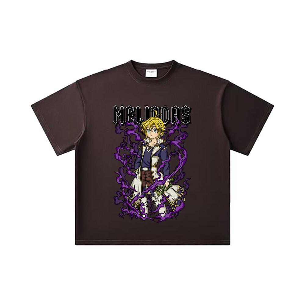 260 GSM Double Yarn 32 Count 100% Cotton Seven Deadly Sins V7 Meliodas Print Unisex Heavy Cotton T Shirt