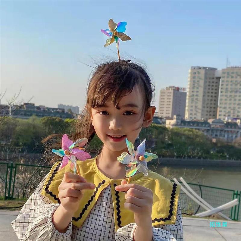 Kids Sequin Hair Clip Summer Funny Children's Hairpin Cute Cartoon Windmill Hair Clip