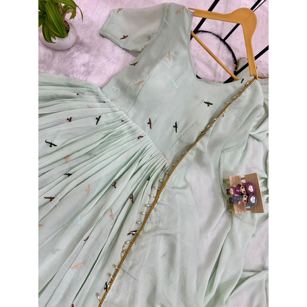 Paksiatni Desigenr Bollywood Gown Dupatta Set Indian Wedding Wear Anarkali Suit