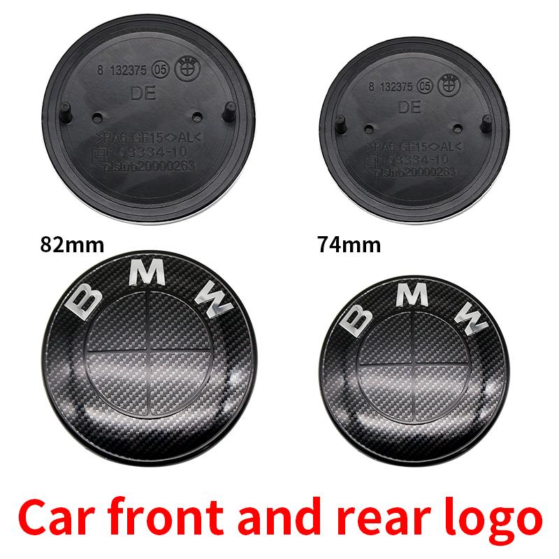 ABS Carbon Fiber Black Logo Front Hood Emblem 82mm+Rear Badge 74mm+Wheel Hub Cap 68mm/56mm+steering Wheel Sticker For All BMW