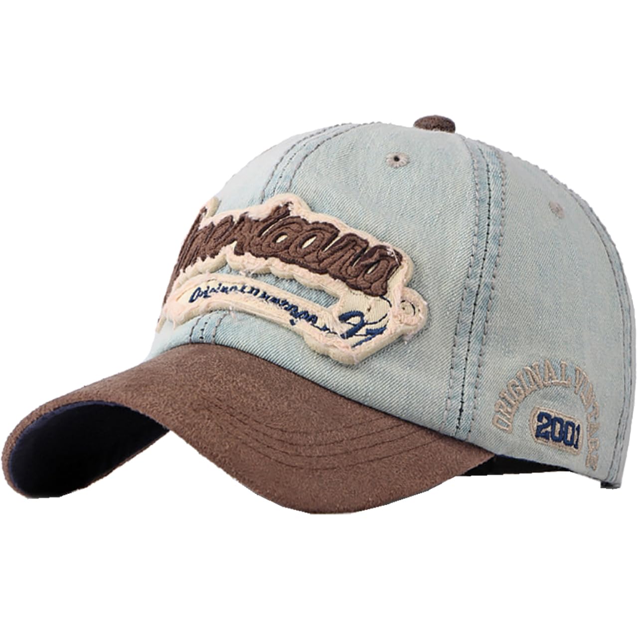 

Baseball Antique Denim CA870 [White Fang] Hat, Cap, Logo, Cap, 3D, Stylish, Cool, Men s (Light Blue)