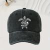 Baseballkappe mit Schildkrötenmuster im Retro-Wasch-Stil, verstellbar, Unisex, ideales Accessoire für Outdoor-Aktivitäten