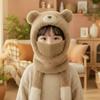 Mascherina Facciale Invernale Copricapo Per Bambini E Bambine Calda Morbida Cappello A Maglia Orsetto Cartone Animato Sciarpa Cappello Un Pezzo Passamontagna Per Bambini