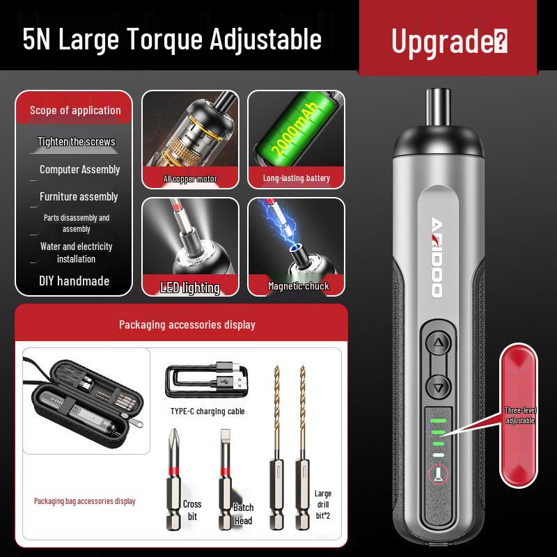 Rechargeable Mini Electric Screwdriver Set with Lithium Battery