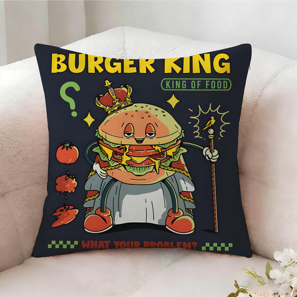 Burger King Brand Pillow Case Pillowcase, Double-sided Printed, Sofa Cushion, Bedroom Headboard Pillow