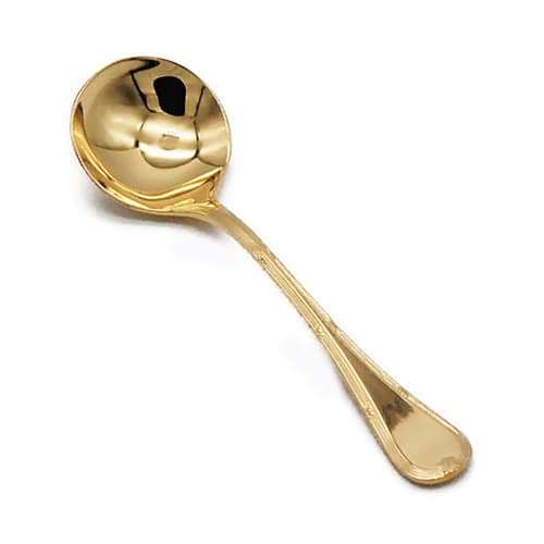 Eve-mode TRIO 18-8 Largo Bouillon Spoon, Gold-Plated Finish, Made in Japan