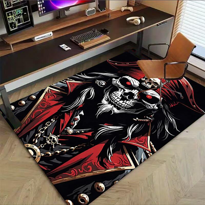 1pc Skull Pirate Carpet, Office Rug Outdoor Mat Home Decor Area Carpet Festival
