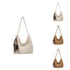 Cotton Rope Tote Bag With Hollow Splicing For Casual Day Use