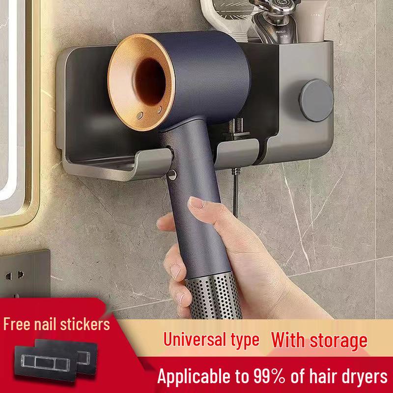 

Настенная многофункциональная полка для хранения фена без сверления