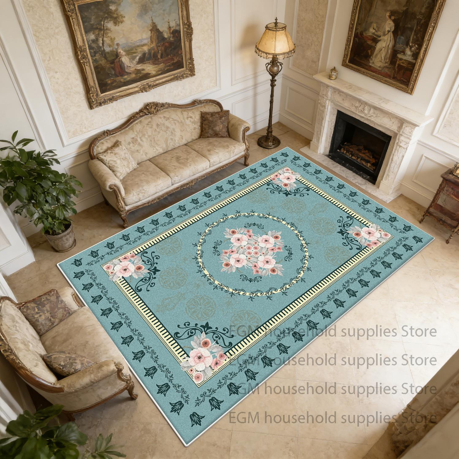 

European Retro Carpets Luxury Living Room Decoration Home Large Size Rugs Bedroom Decor Lounge Rug Washable Floor Mats Washable 60x90cm
