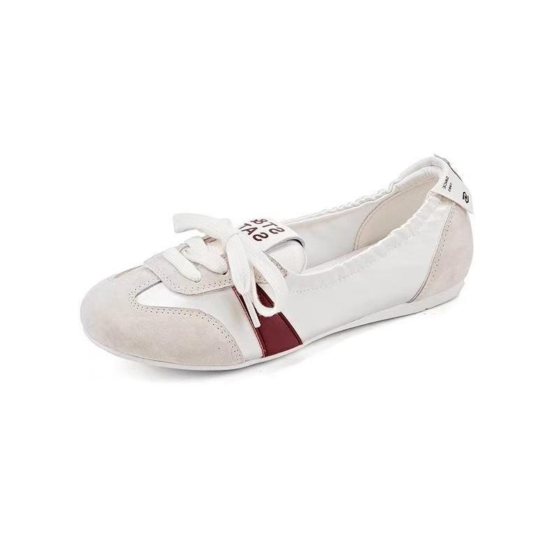 

Retro ballet sneakers women s flat summer new lace-up breathable one-pedal fashion single shoes 35