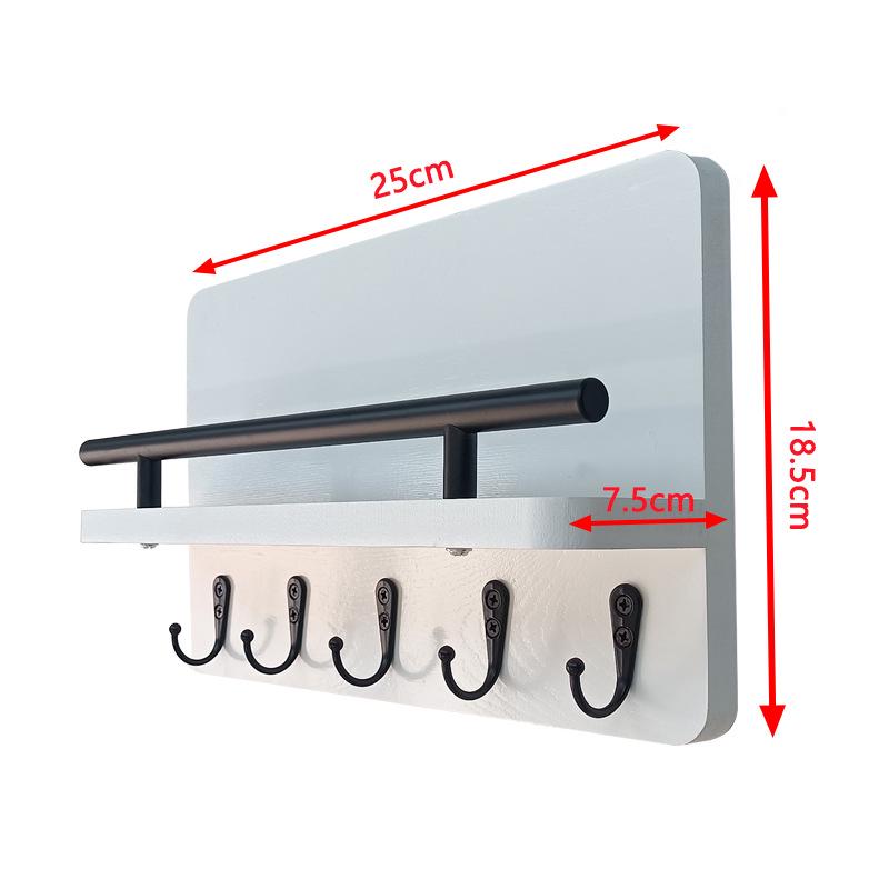 Solid Wood Wall-Mounted Key Holder and Shelf