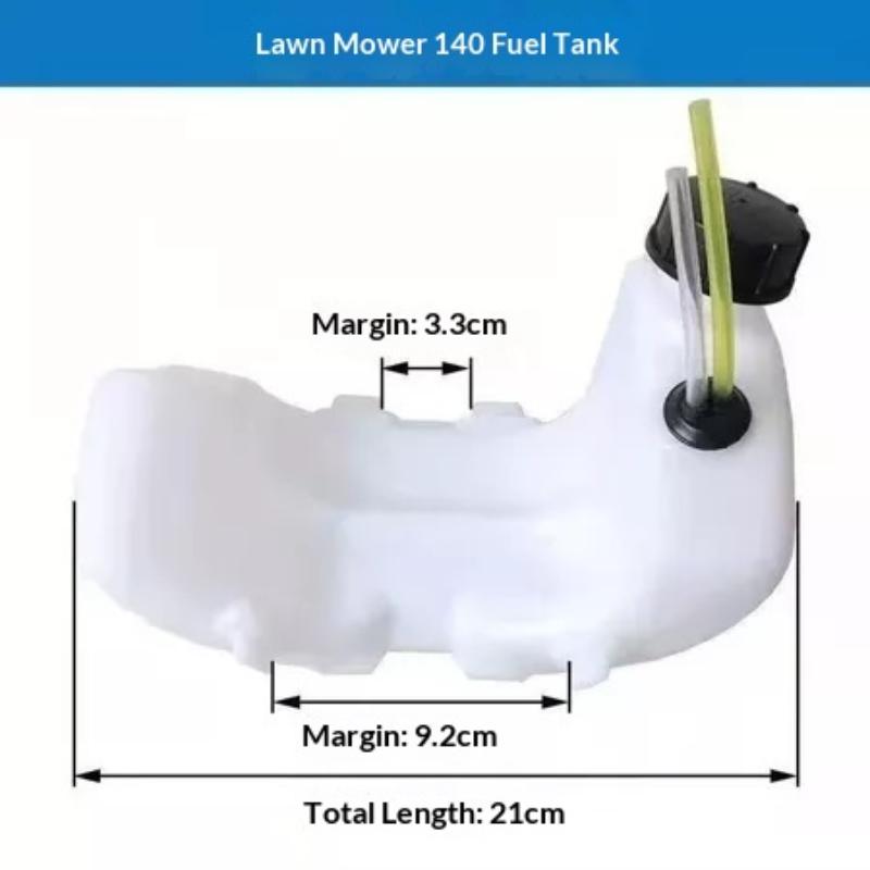 Lawn Mower Fuel Petrol Tank with Cap & Fuel Line Set Compatible with 140/40-5 for Outdoor Garden Lawn Maintenance
