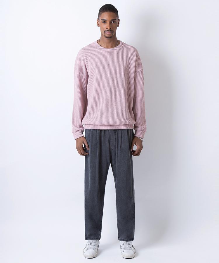 Seuteulaikeu Drop Shoulder Loose Pullover (Pink)