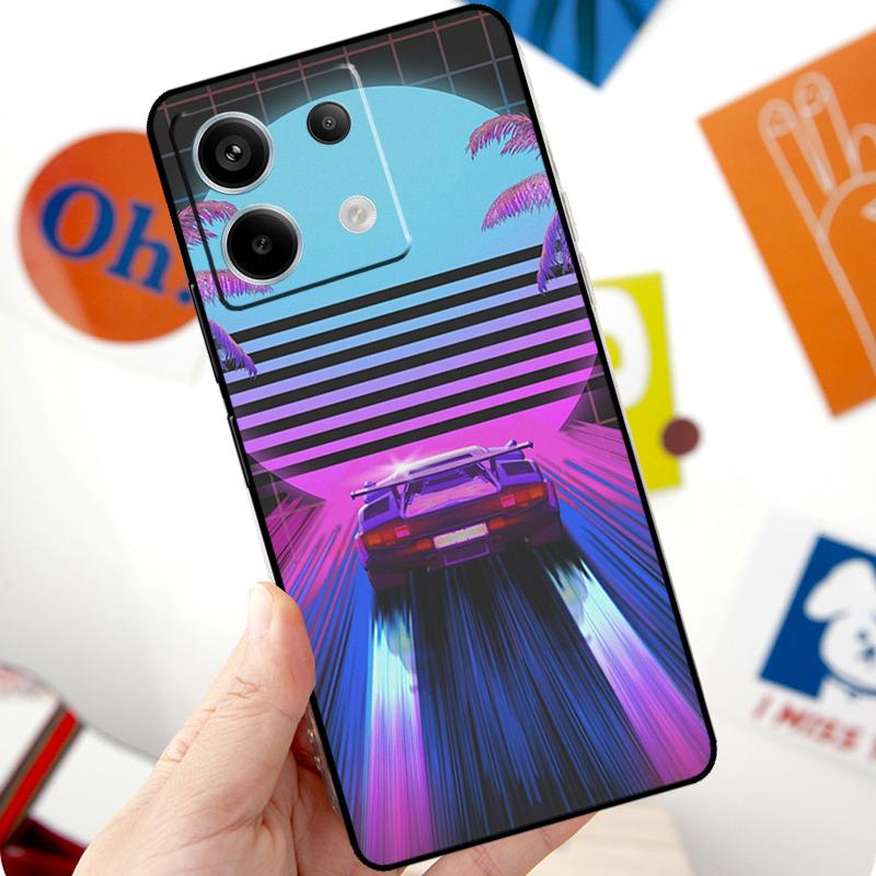 Neon Retrowave 80er Vintage Kunst Hülle Für Xiaomi Redmi Note 13 Pro 10 11 12 14 Pro 11S 12S Hülle Für Redmi 15 12C 13C 14C 10C