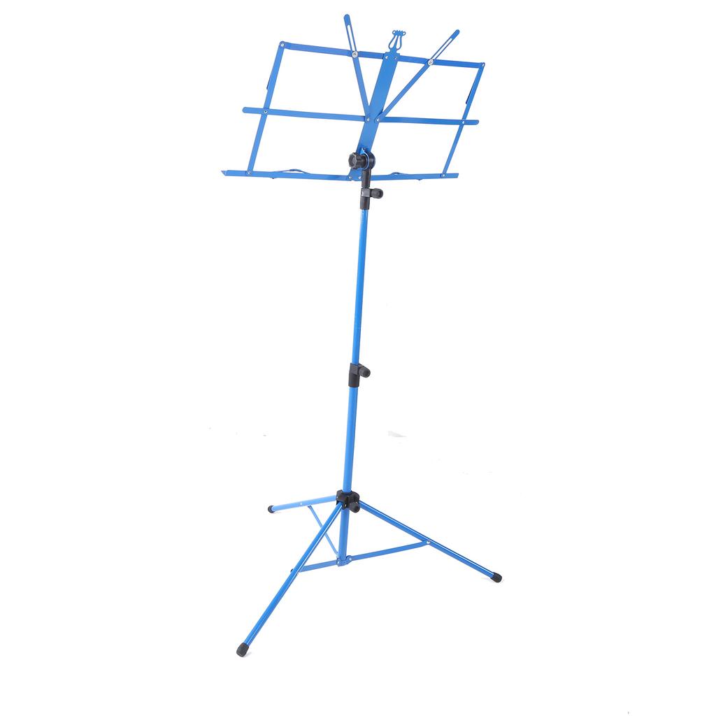 Malý hudební stojan Kovová přenosná police Snadná montáž Zvedací sklopný nastavitelný stojan pro rodinné použitíModrá