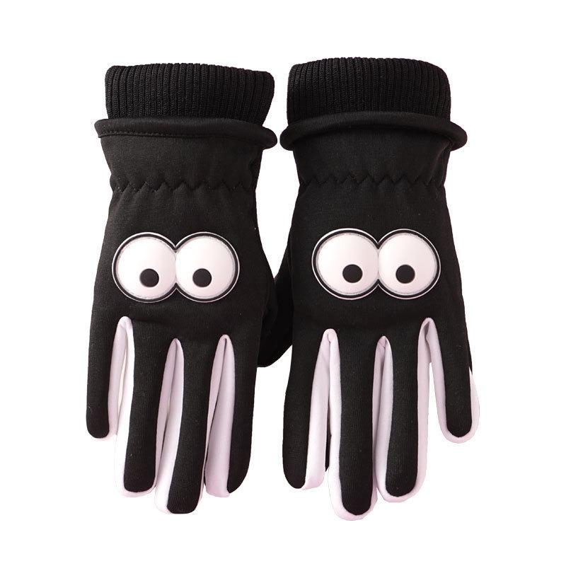 Children's Gloves Autumn and Winter Outdoor Cold Protection Warm Velvet Play Snow Non-slip Cycling Cartoon Cute Windproof Gloves