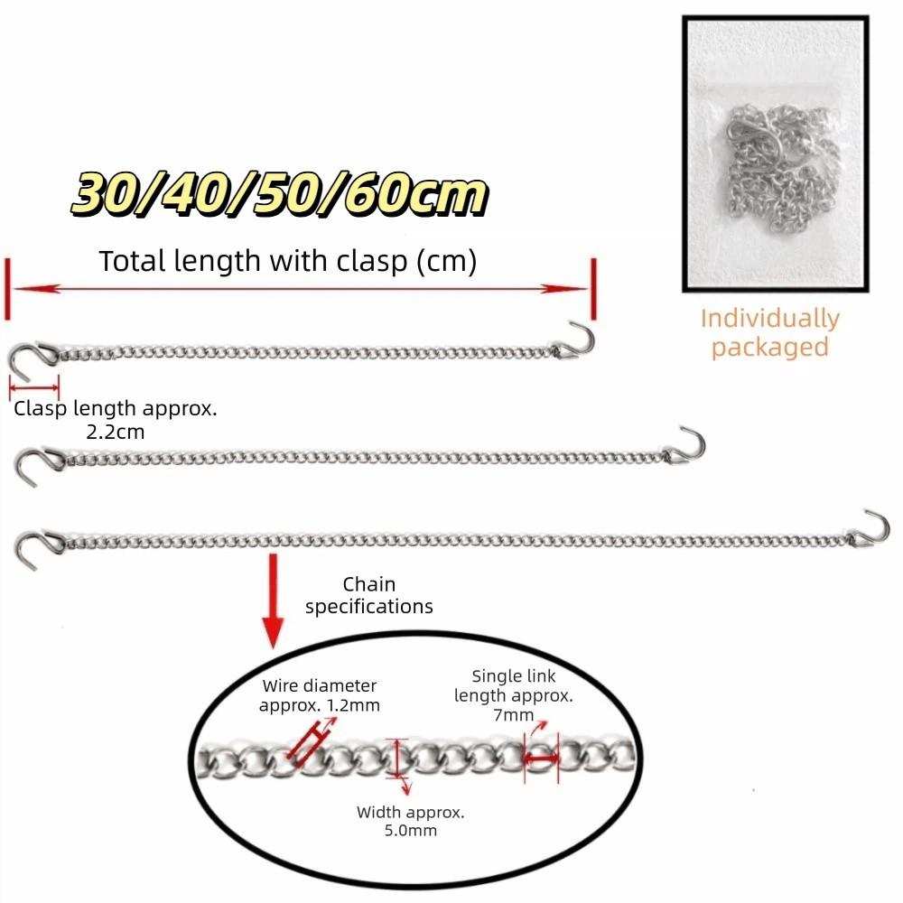 Strengthened Metal Hanging Chain Strong Bearing Capacity Hanging Chain with Hooks Outdoor