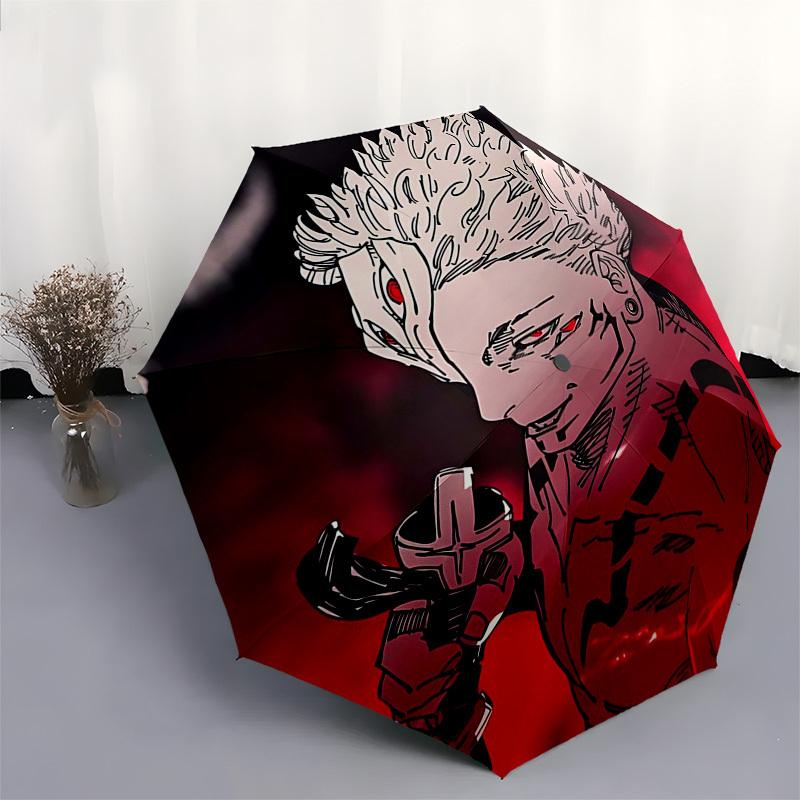 1pc Jujutsu Kaisen Satoru Gojo Umbrella - Automatic Opening Folding Design, 8-Bone Iron Frame Outdoor Umbrella, Perfect Gift for Fans, Travelers, Dail