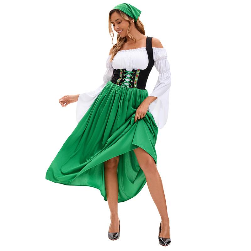 Halloween nowa dorosła średniowieczna służąca Monachium Oktoberfest sukienka ubrania na występ rodzic-dziecko