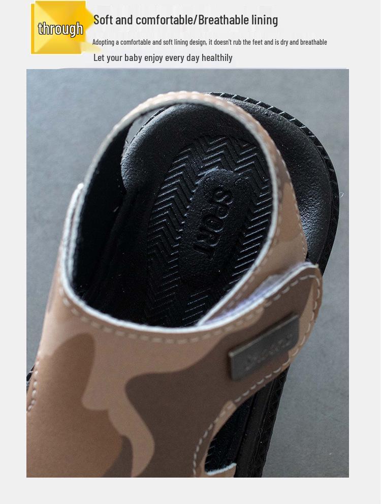 Kids' Non-Slip Soft Sole Leather Sandals for Boys & Girls 1-5 Years