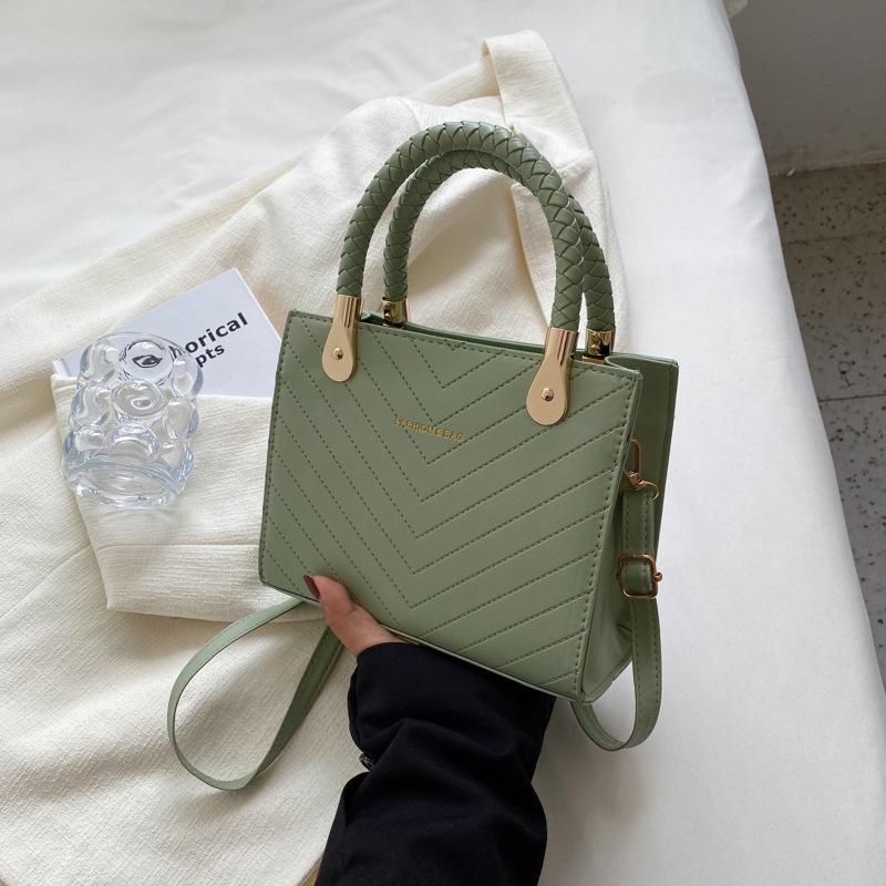 Rhombus Retro Solid Color Portable Women's Bag 2025 Summer New Trendy Fashion Simple Shoulder Crossbody Small Square Bag