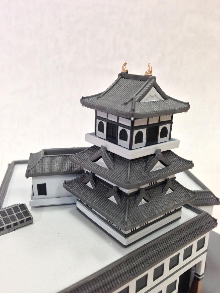 PM Office A scale plastic model Aomori Prefecture Inakadate Village Office Ichihime Set 1/350 - -
