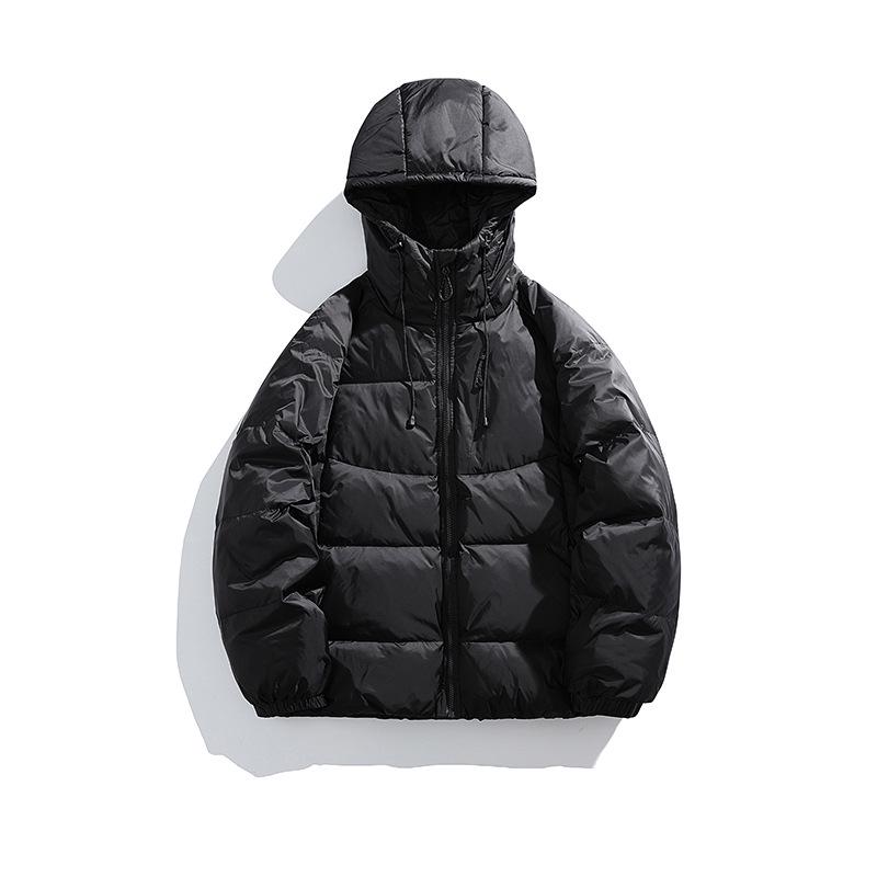ACU Men's Japanese-Style Outdoor Windproof Down Jacket: Warm, Oversized, Hooded, Nylon, Solid Color.