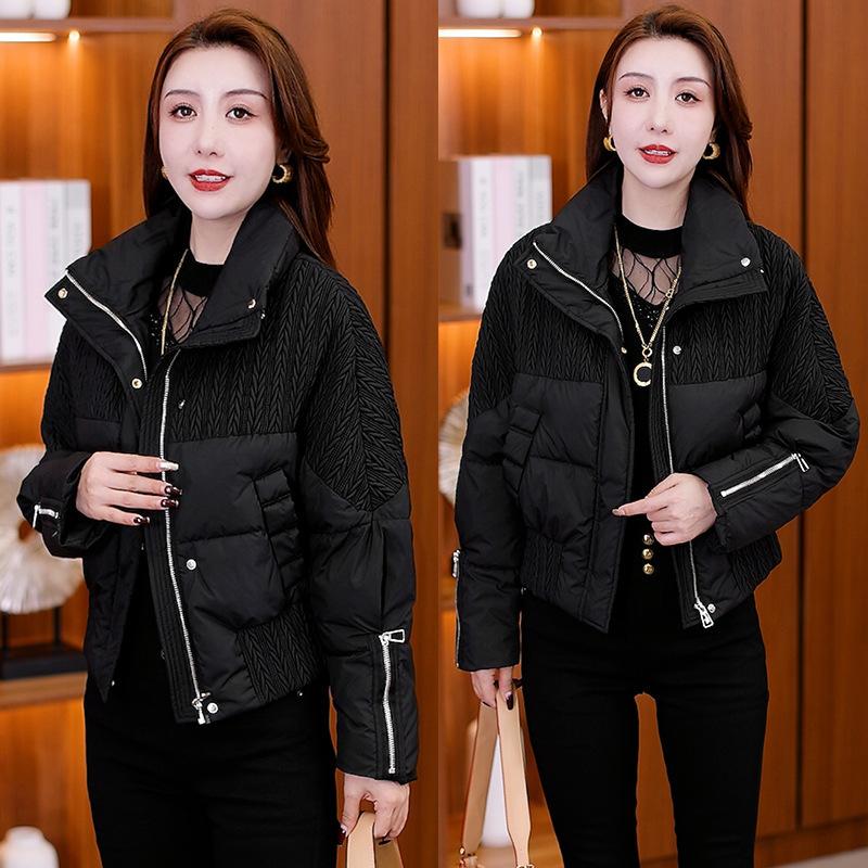 Down cotton fashionable and thin jacket women's down cotton jacket short warm foreign style small man
